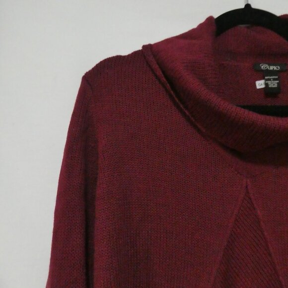 CUPIO | large | Burgundy Acrylic Cowl Neck Sweater - Picture 3 of 12